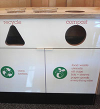 Recycle and Compost Bins at The Melt - Photo by Author's Niece Emma
