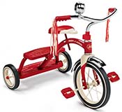 Classic Red Radio Flyer Tricycle with Bell and Handlebar Tassels