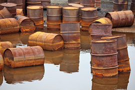 Rusty Fuel Drums in Arctic Waters