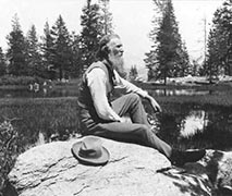 John Muir by Mirror Lake in Yosemite, CA - Library of Congress