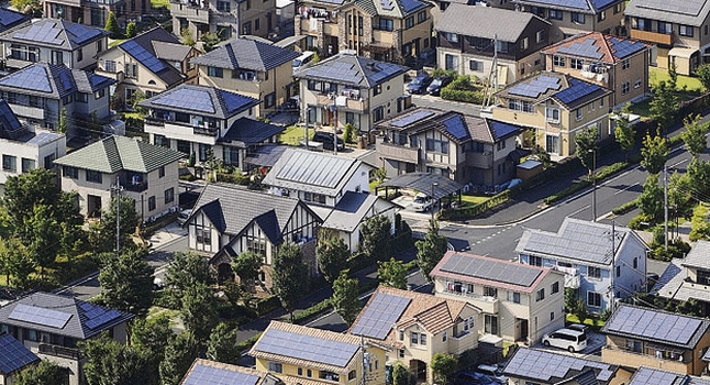 Homes with Rooftop Solar in Japan - Photo: Kyodo / AP / PA