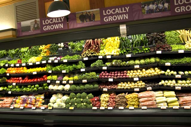 Grocery Market Locally Grown Produce Section