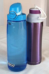Two of Author's Reusable Water Bottles
