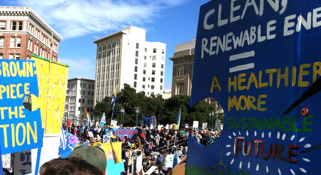People Gathering before March For Real Climate Leadership - February 7, 2015