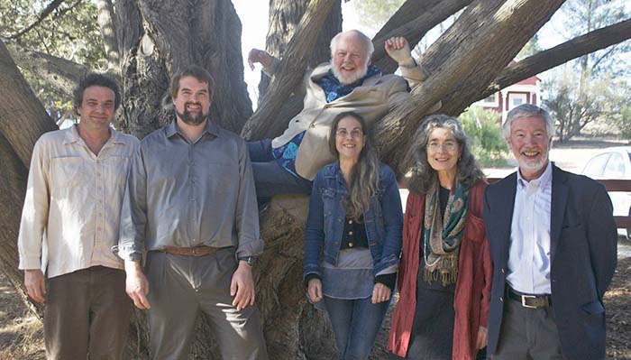 Ecologistics Deep Ecology Collaboratory Topic Leaders on October 23, 2016 - Photo Ecologistics From left to right: Derrick Jensen, Joe Bish, Dave Foreman, Eileen Crist, Stephanie Mills, Bill Ryerson