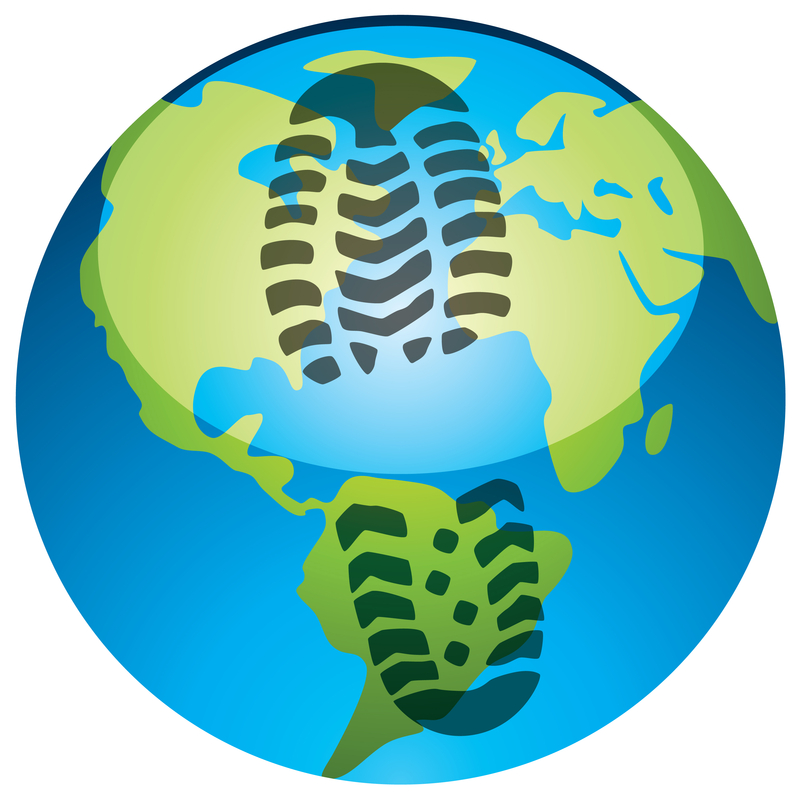 Footprint on Earth Globe - Carbon Footprint