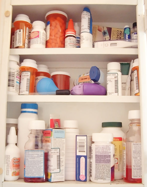 Medicine Cabinet with Over-the-Counter and Prescription Medicines