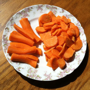 Ugly Carrots Cut up for a Snack and Stir Fry