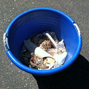 Tub of Trash Picked Up on Coastal Cleanup Day September, 16, 2017