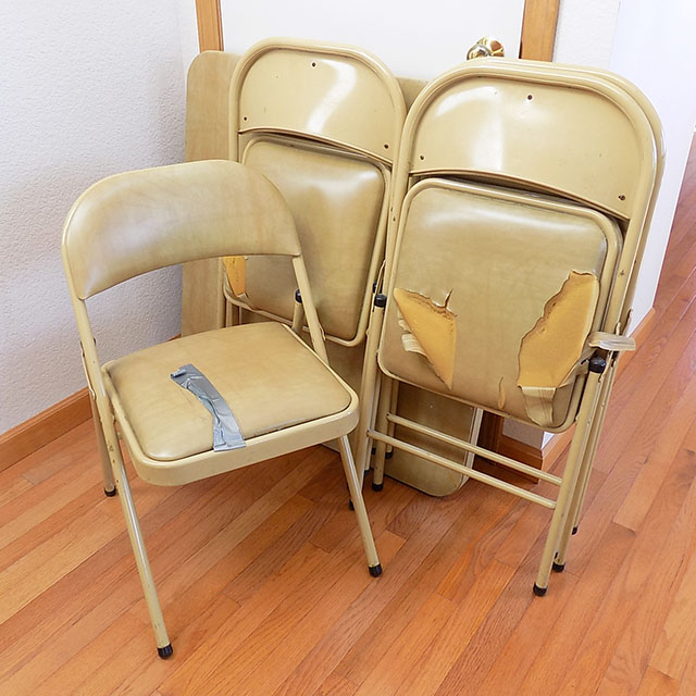 Card Table and Chairs before Refurbishment