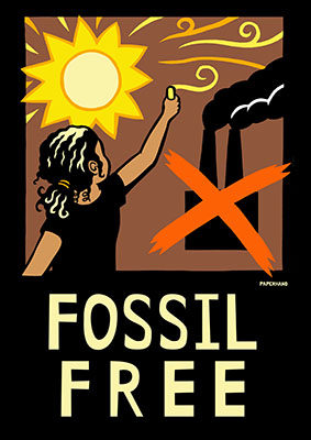 Fossil Free - Rise for Climate Poster