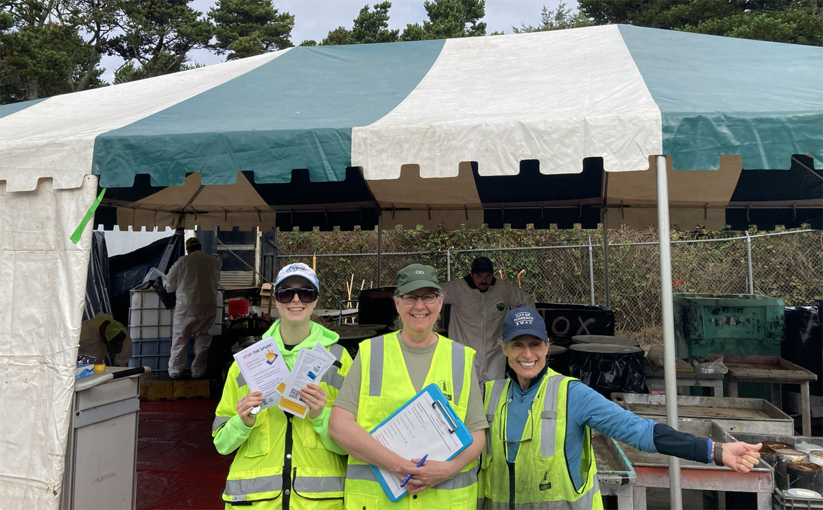 Jordan, Linda, Britte at Household Hazardous Waste Drop-Off Event